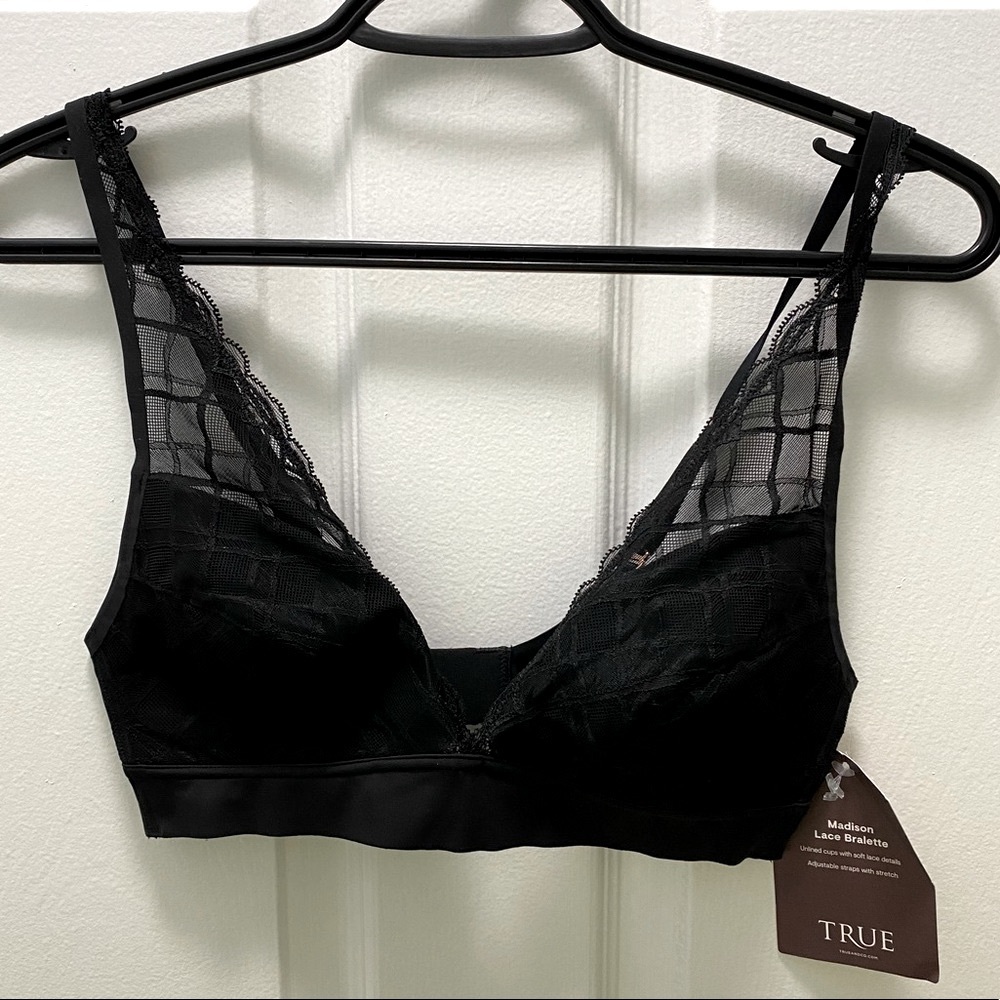 NWT True & Co Black Lace Bralette